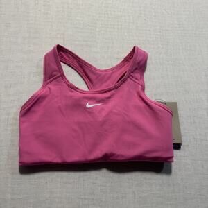Nike Women's Swoosh Medium-Support Padded Sports Bra Sz S Pink Brand New